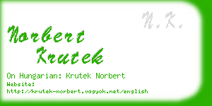 norbert krutek business card